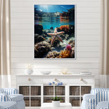 Blue Rainbow Starfish photo - Blue Starfish Wall Art