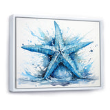 Watercolor blue Starfish - Starfish Large Canvas Wall Art