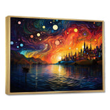 Starry Night Over the Rhone in France II - Landscapes Canvas Wall Art