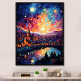 Starry Night Over the Rhone in France III - Landscapes Canvas Wall Art