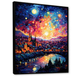 Starry Night Over the Rhone in France III - Landscapes Canvas Wall Art