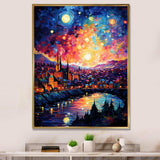 Starry Night Over the Rhone in France III - Landscapes Canvas Wall Art