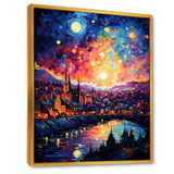 Starry Night Over the Rhone in France III - Landscapes Canvas Wall Art