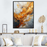 Gold and white geode lava III - Landscapes Canvas Wall Art