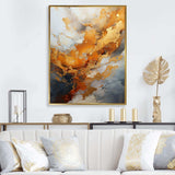 Gold and white geode lava III - Landscapes Canvas Wall Art