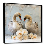 White blooming Swan beauty - Swans Living Room Wall Art