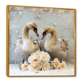 White blooming Swan beauty - Swans Living Room Wall Art