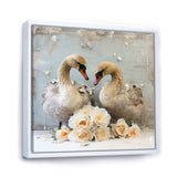 White blooming Swan beauty - Swans Living Room Wall Art