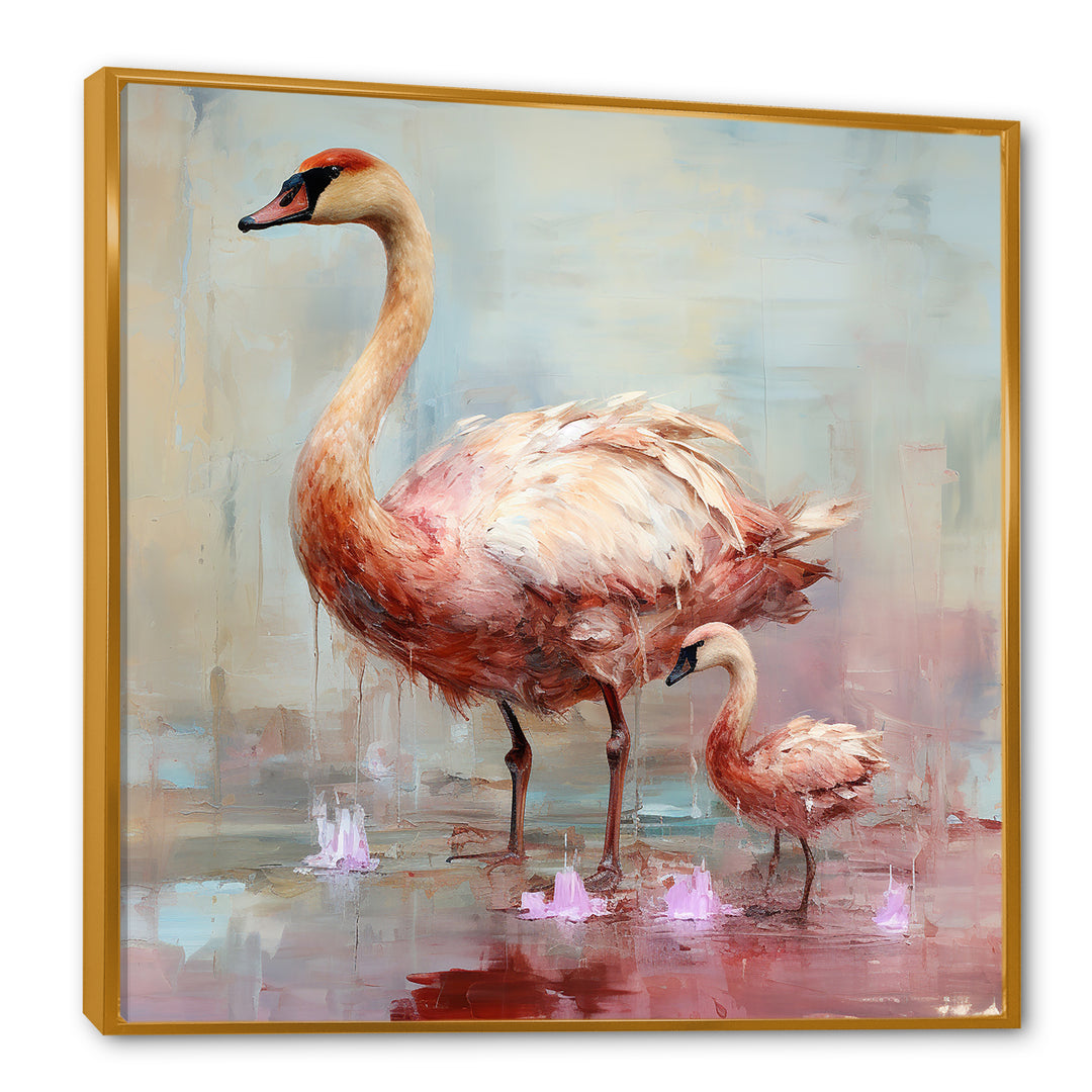 Pink blooming Swan beauty - Swans Bedroom Wall Art