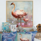 Pink blooming Swan beauty - Swans Bedroom Wall Art