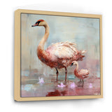 Pink blooming Swan beauty - Swans Bedroom Wall Art