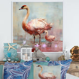 Pink blooming Swan beauty - Swans Bedroom Wall Art