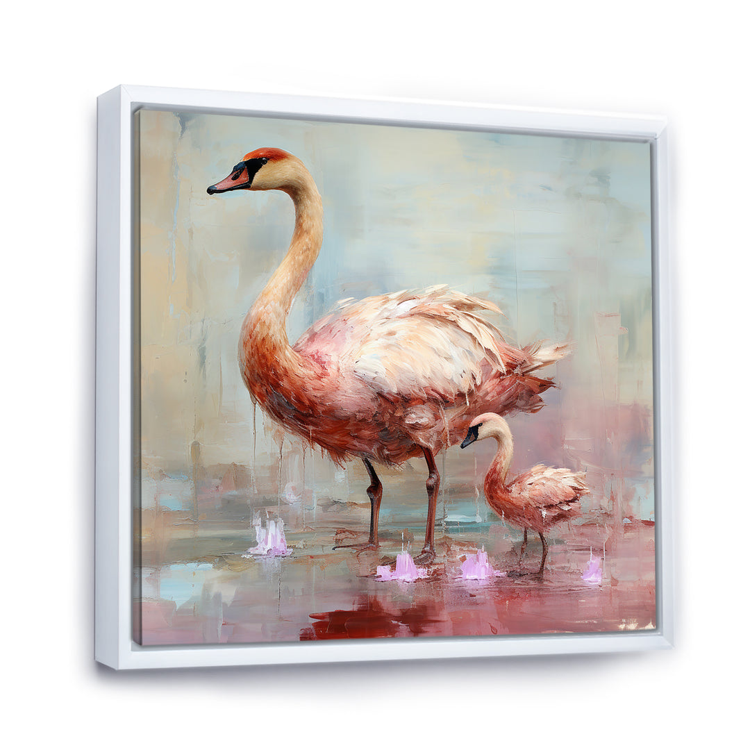 Pink blooming Swan beauty - Swans Bedroom Wall Art