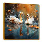 White swans at the pond - Swans Canvas Wall Art