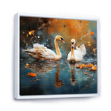 White swans at the pond - Swans Canvas Wall Art