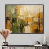 Green beige wild essence collage I - Abstract Canvas Wall Art