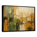 Green beige wild essence collage I - Abstract Canvas Wall Art