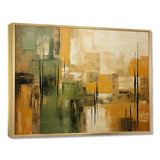 Green beige wild essence collage I - Abstract Canvas Wall Art