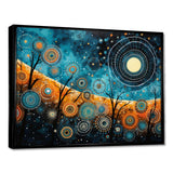 Tribal boho mosaic moon - Geometric Canvas Wall Art