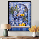 Mediterranean tile still life kitchen III - Geometric Canvas Wall Art