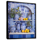 Mediterranean tile still life kitchen III - Geometric Canvas Wall Art