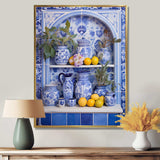 Mediterranean tile still life kitchen III - Geometric Canvas Wall Art