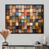 Colorful earth colors tiles III - Geometric Canvas Wall Art