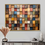 Colorful earth colors tiles III - Geometric Canvas Wall Art