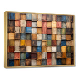 Colorful earth colors tiles III - Geometric Canvas Wall Art