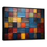 Colorful earth colors tiles V - Geometric Canvas Wall Art