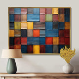 Colorful earth colors tiles V - Geometric Canvas Wall Art