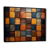 Geometric harmony abstract brown tiles II - Geometric Canvas Wall Art