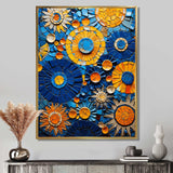 Yellow and blue Mosaic Tiles 2 - Geometric Canvas Wall Art