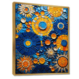 Yellow and blue Mosaic Tiles 2 - Geometric Canvas Wall Art