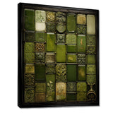 Green stones Tiles I - Abstract Canvas Wall Art