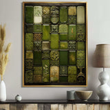 Green stones Tiles I - Abstract Canvas Wall Art