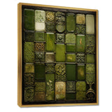 Green stones Tiles I - Abstract Canvas Wall Art