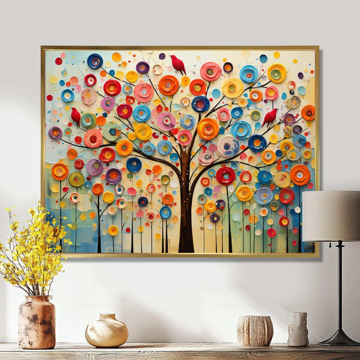 Colorful Abstract Tree 3 - Floral Canvas Wall Art