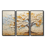 Minimalism American Basswood Tree IV - Canvas Multipanels Set of 3