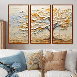 Minimalism American Basswood Tree IV - Canvas Multipanels Set of 3