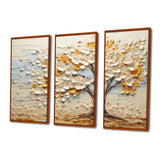 Minimalism American Basswood Tree IV - Canvas Multipanels Set of 3