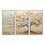 Minimalism American Basswood Tree IV - Canvas Multipanels Set of 3