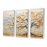 Minimalism American Basswood Tree IV - Canvas Multipanels Set of 3
