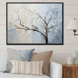 Grey floral sprintime tree birds II - Landscapes Canvas Wall Art