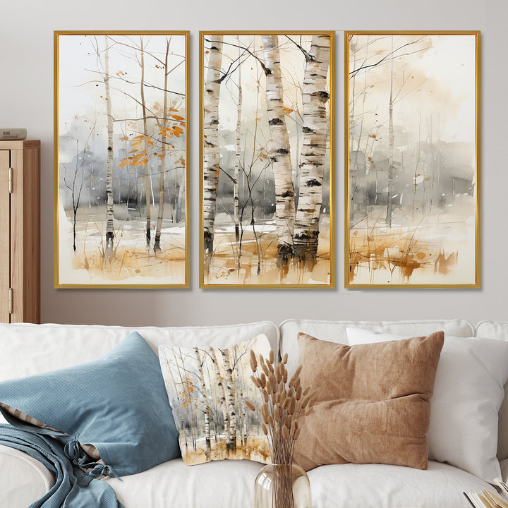Winter birch wood forest I - Multi-Panels