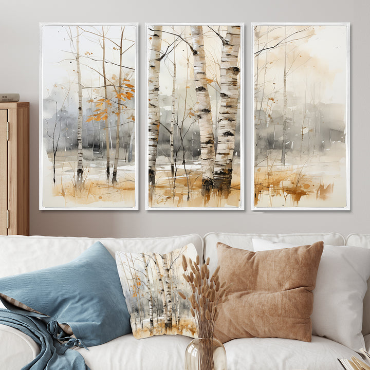 Winter birch wood forest I - Multi-Panels
