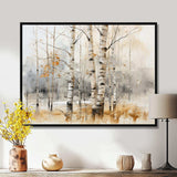 Winter birch wood forest I - Floral Canvas Wall Art