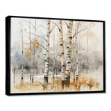 Winter birch wood forest I - Floral Canvas Wall Art