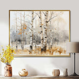 Winter birch wood forest I - Floral Canvas Wall Art