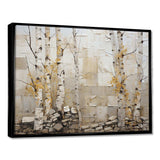 Beige and yellow birch wood forest II - Floral Canvas Wall Art